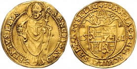 Johann Jakob Khuen von Belasi-Lichtenberg 1560 - 1586
 2 Dukaten 1561 Typ 1, Unter Mitra geviertes Wappen – stehender Hl. Rupert, Pr 466. 6,80g. HZ53...