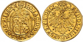 Johann Jakob Khuen von Belasi-Lichtenberg 1560 - 1586
 Dukat 1580 Typ 3, Stehender Hl. Rupert zwischen S-R, den unteren Körper bedeckend das gevierte...