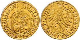 Johann Jakob Khuen von Belasi-Lichtenberg 1560 - 1586
 Dukat 1582 Typ 3, Stehender Hl. Rupert zwischen S-R, den unteren Körper bedeckend das gevierte...