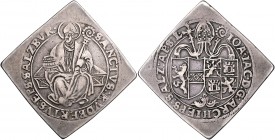 Johann Jakob Khuen von Belasi-Lichtenberg 1560 - 1586
 Taler Klippe o.J. Typ 10, Unter Mitra Stifts- und geviertes Familienwappen nebeneinander – auf...