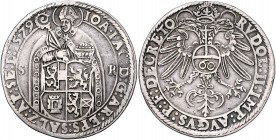 Johann Jakob Khuen von Belasi-Lichtenberg 1560 - 1586
 Guldentaler 1579 Typ 4, Stehender Hl. Rupert zwischen S-R, den unteren Körper bedeckend das ge...