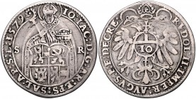 Johann Jakob Khuen von Belasi-Lichtenberg 1560 - 1586
 Zehner 1579 Typ 3, Stehender Hl. Rupert zwischen S-R, den unteren Körper bedeckend das geviert...