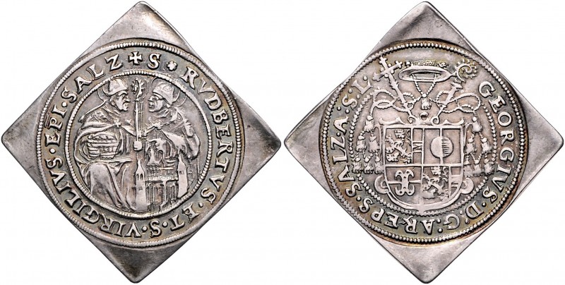 Georg von Kuenburg 1586 - 1587
 1/4 Taler Klippe o.J. Typ 2, Geviertes Wappen u...