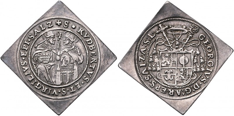 Georg von Kuenburg 1586 - 1587
 1/4 Taler Klippe o.J. Typ 2, Geviertes Wappen u...