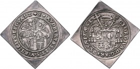 Georg von Kuenburg 1586 - 1587
 1/4 Taler Klippe o.J. Typ 2, Geviertes Wappen unter dem Legatenhut – Hl. Rupert und Hl. Virgil einander zugewandt sit...