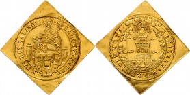 Wolf Dietrich von Raitenau 1587 - 1612
 5 Dukaten Klippe 1593 Typ 3, Auf Thron sitzender Hl. Rupert, vor ihm das ovale sechsfeldige Wappen – vier die...