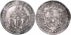 Wolf Dietrich von Raitenau 1587 - 1612
 Taler o.J. Typ 2a, Unter dem Legatenhut sechsfeldiges Wappen – auf Thron sitzender Hl. Rupert – Variante AR –...