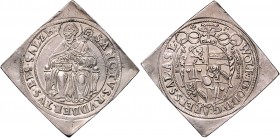Wolf Dietrich von Raitenau 1587 - 1612
 1/2 Taler Klippe o.J. Typ 6, Unter dem Legatenhut sechsfeldiges Wappen – auf Thron sitzender Hl. Rupert – Kli...