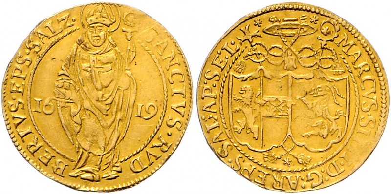 Markus Sittikus Graf von Hohenems 1612 - 1619
 Goldgulden 1619 Typ, Unter dem L...