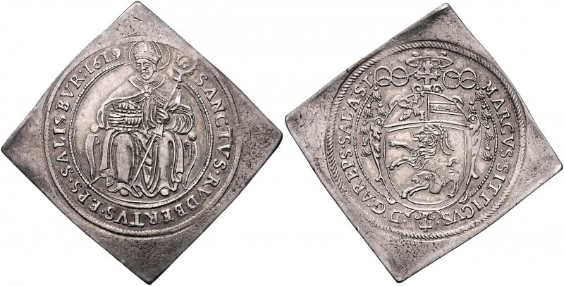 Markus Sittikus Graf von Hohenems 1612 - 1619
 1/2 Taler Klippe 1619 Typ 4, Unt...