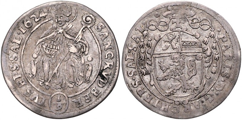 Paris Graf Lodron 1619 - 1653
 1/9 Taler 1624 Typ 1, Unter dem Legatenhut das d...