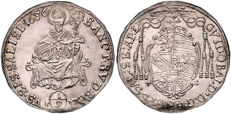 Guidobald Graf Thun und Hohenstein 1654 - 1668
 1/9 Taler 1656 Typ 2, Unter dem...