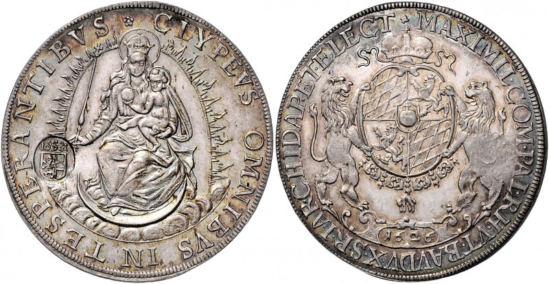 Bayern / Maximilian I. 1598 - 1651
 Taler 1626 München, Das von zwei Löwen geha...