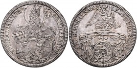 Leopold Anton Eleutherius Freiherr von Firmian 1727 - 1744
 1/2 Taler 1728 Typ, Unter dem Legatenhut das vierfeldige Wappen im Oval, auf Krummstab un...