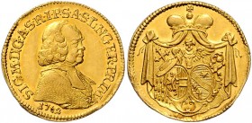 Sigismund Christoph Graf Schrattenbach 1753 - 1771
 Dukat 1762 Typ 4, Brustbild Schrattenbachs mit Allongeperücke, Pileolus und Pectorale in der Moze...