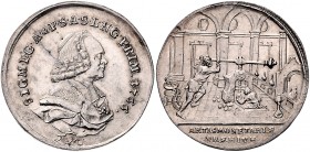 Sigismund Christoph Graf Schrattenbach 1753 - 1771
 Schaumünze 1766 Typ, Brustbild Schrattenbachs mit Allongeperücke, Pileolus und Pectorale in der M...