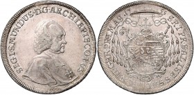 Sigismund Christoph Graf Schrattenbach 1753 - 1771
 Taler 1755 Typ 6b, Brustbild Schrattenbachs mit Allongeperücke, Pileolus und Pectorale in der Moz...