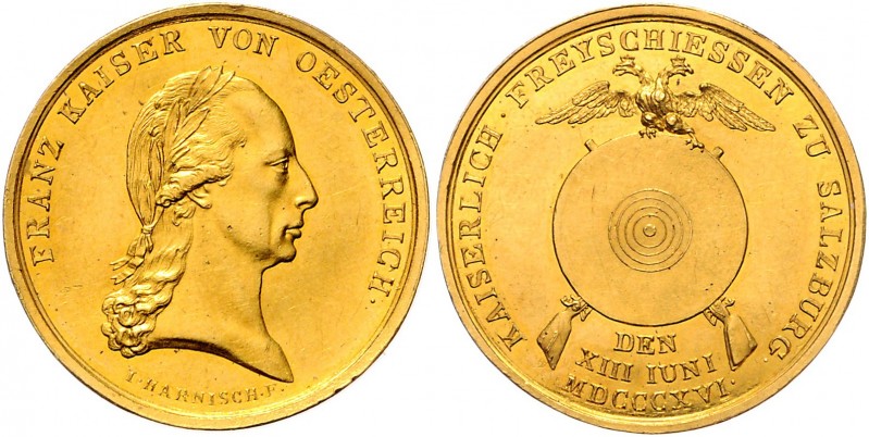 Kaiser Franz II. (I). 1806 - 1809 und ab 22. April 1816
 3 Dukaten 1816 von Har...