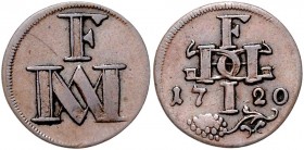 Salzburger Wahrzeichengeld
 1 Kreuzer 1720 Wein, Pr 2701. 1,18g. HZ3587 ss/vz