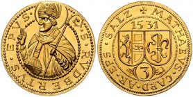 Zeitgenössische Beischläge, Koppenwallner Prägungen (A.K.), Sammleranfertigungen und Falsifikate / M
 Unsignierte 3 Kreuzer 1531 Brustbild des Hl. Ru...