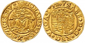 Ungarn Siebenbürgen
Johann II. Sigismund unter Vormundschaft Isabellas, 1556 - 1559. Dukat 1558 Gekröntes Wappen, YSABE etc. // Thronende Gottesmutte...