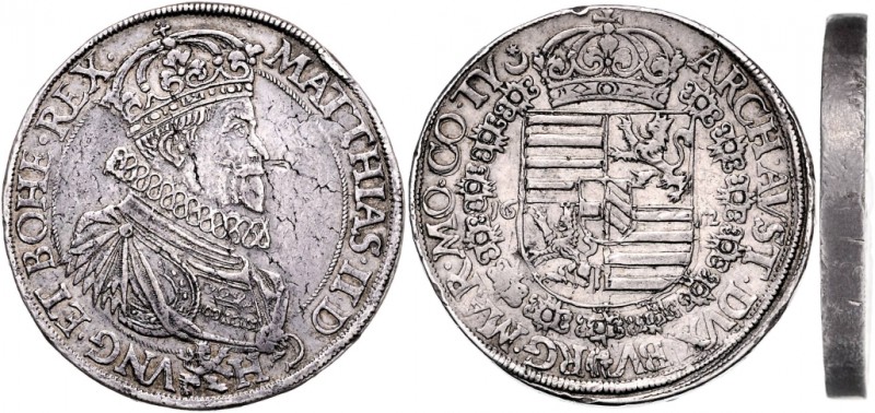 Matthias II. 1612 - 1619
 Doppeltaler / 2 Taler 1612 Im Perlenkreise gekröntes ...