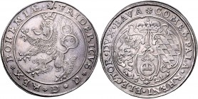 Friedrich von der Pfalz (der Winterkönig) 1619 - 1621
 Taler 1621 mit spiegelverkehrtem D in der Vorderseitenumschrift. Heidelberg. 28,38g. Herinek 1...