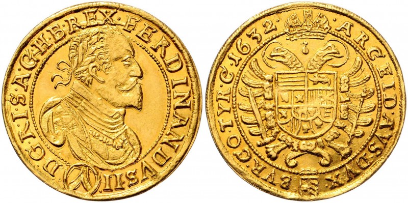 Ferdinand II. als Kaiser 1619 - 1637
 5 Dukaten 1632 Abschlag von den Stempeln ...