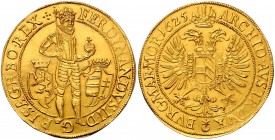 Ferdinand II. als Kaiser 1619 - 1637
 10 Dukaten 1625 Münzmeister Benedikt Huebmer. FERDINANDVS • II • D - G - R • I • S • A • G • H • BO • REX (Kreu...