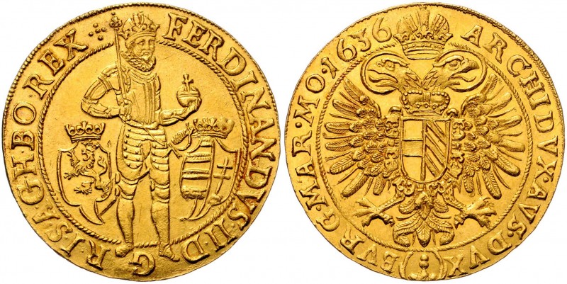 Ferdinand II. als Kaiser 1619 - 1637
 10 Dukaten 1636 Münzmeister Tobias Schust...