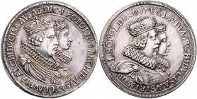 Erzherzog Leopold V. 1619 - 1625 - 1632
 Zwitter Doppeltaler / 2 Taler o.J. (geprägt 1635). Doppeltes Brustbild rechts, Bügelkrone des Erzherzogs ger...