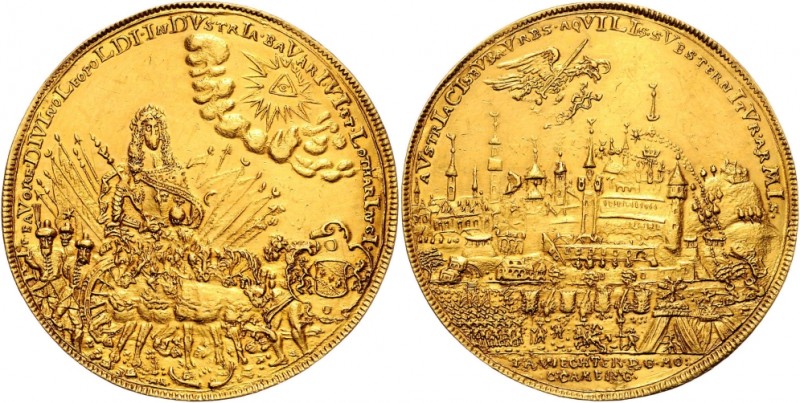 Leopold I. 1657 - 1705
 10 Dukaten 1686 Goldabschlag vom Schautaler. Auf die Ei...