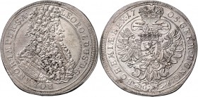 Leopold I. 1657 - 1705
 Taler 1705 G-E Brustbild rechts // im Perlenkreis der gekrönte Doppeladler, im Feld der gekrönte mit der Toisonkette umgebene...