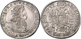 Leopold I. 1657 - 1705
 Taler 1681 KB Brustbild im Harnisch nach rechts // Jauf dessen Brust gekröntes geviertes ungarisch-böhmisches Wappen, zur Sei...