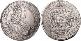 Joseph I. 1705 - 1711
 1/2 Taler 1705 Belorbeertes geharnischtes Brustbild nach rechts // gekrönter Doppeladler mit gekröntem Brustschild . Brieg. 14...