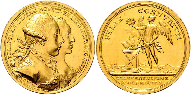 Maria Theresia 1740 - 1780
 Goldmedaille zu 3 Dukaten 1760 von Anton Wiedemann ...