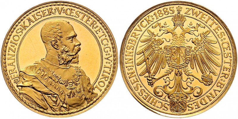 Franz Joseph I. 1848 - 1916
 4 Dukaten 1885 von Anton Scharff in Wien, auf das ...
