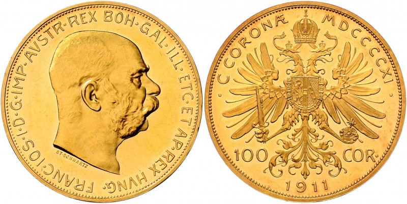 Franz Joseph I. 1848 - 1916
 100 Kronen 1911 FRANC.IOS.I.D.G.IMP.AVSTR.REX BOH....