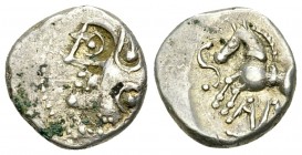 Sequani AR Quinarius, "Q. Doci/Sam" Type 

Celtic Gaul, Sequani. AR Quinarius (12 mm, 1.97 g), mid 1st century BC. Q. Doci/Sam Type.
Obv. Celticize...