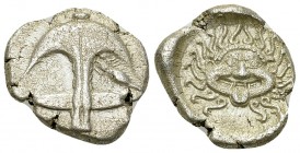 Apollonia Pontika AR Drachm, late 5th-4th centuries BC 

Thrace, Apollonia Pontika. AR Drachm (14-15 mm, 3.32 g), late 5th-4th centuries BC.
Obv. A...