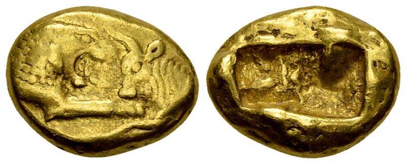 Kroisos AV Stater, c. 550 BC 

Kings of Lydia. Kroisos (c. 560-546 BC). AV Sta...