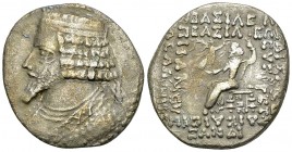 Tiridates AR Tetradrachm 

Kings of Parthia. Tiridates (27 BC). AR Tetradrachm (25-27 mm, 9.19 g), Seleukeia.
 Obv. Diademed and draped bust left....