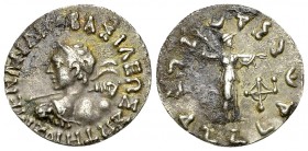 Menander I AR Drachm 

Kings of Bactria. Menander I (c. 166/55-130 BC). AR Drachm (16 mm, 2.48 g).
 Obv. ΒΑΣΙΛΕΩΣ ΣΩΤΗΡΟΣ / ΜΕΝΑΝΔΡΟY, Diademed her...