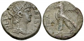 Nero BI Tetradrachm, Alexandria 

Nero (54-68 AD). BI Tetradrachm (23-24 mm, 13.03 g). Alexandria, Egypt, dated RY 11 = AD 64/65.
 Obv. NEPΩ KΛAY K...