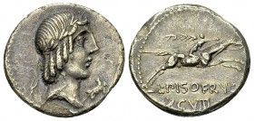 L. Calpurnius Piso Frugi AR Denarius, 90 BC 

L. Calpurnius Piso Frugi. AR Denarius (17 mm, 3.49 g), Rome, 90 BC. 
Obv. Laureate head of Apollo to ...