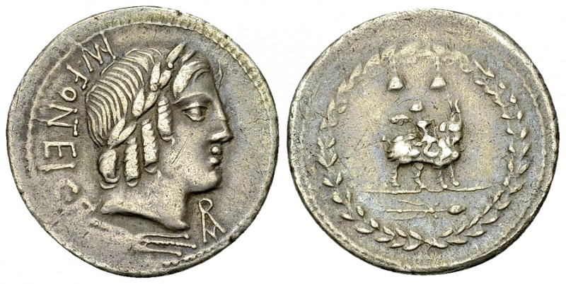 Mn. Fonteius AR Denarius, 85 BC 

Mn. Fonteius. AR Denarius (21 mm, 4.02 g), R...