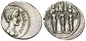 P. Accoleius Lariscolus AR Denarius, 41 BC 

P. Accoleius Lariscolus. AR Denarius (18-19 mm, 3.85 g), Rome, 41 BC.
 Obv. [P ACCOLEIVS] LARISCOLVS, ...