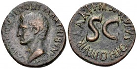 Augustus AE As, M. Salvius Otho 

Augustus (27 BC-14 AD). AE As (26-29 mm, 11.00 g), Rome, 7 BC. Moneyer M. Salvius Otho.
 Obv. CAESAR AVGVST PONT ...