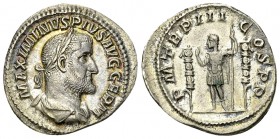 Maximinus I Thrax AR Denarius, Emperor reverse 

Maximinus I Thrax (235-238 AD). AR Denarius (19-20 mm, 2.48 g), Rome.
 Obv. IMP MAXIMINVS PIVS AVG...