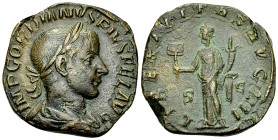 Gordianus III Pius AE Sestertius, Liberalitas reverse 

Gordianus III (238-244 AD).&nbsp;AE Sestertius (31 mm, 17.47 g), Rome, 241-243 AD.
Obv. IMP...